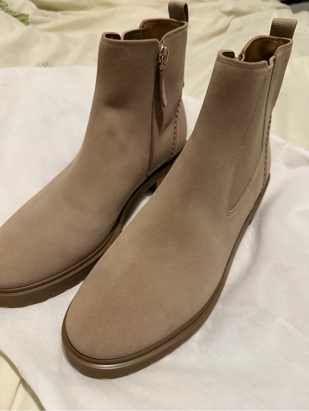 Kate Spade Taupe Suede Ankle Boots